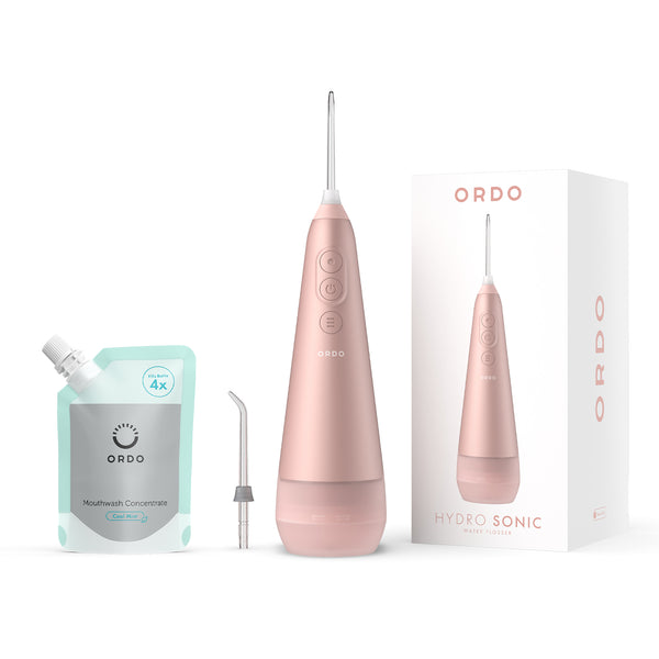 Ordo Hydro Sonic Water Flosser Rose Gold & Mouthwash Concentrate Bun