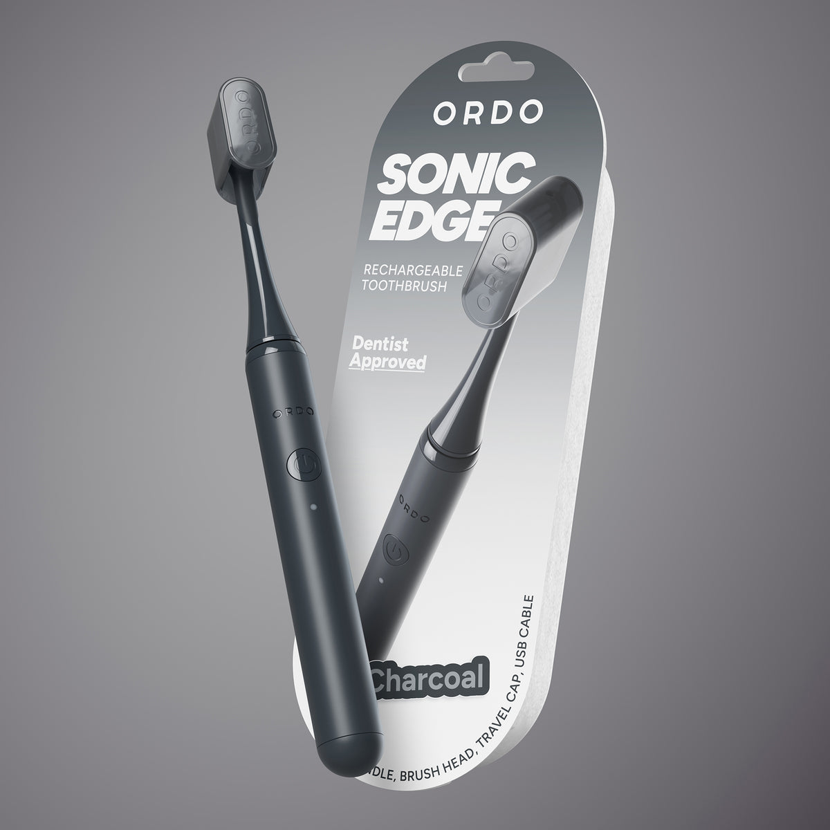 Ordo Sonic Edge Rechargeable Toothbrush - Charcoal