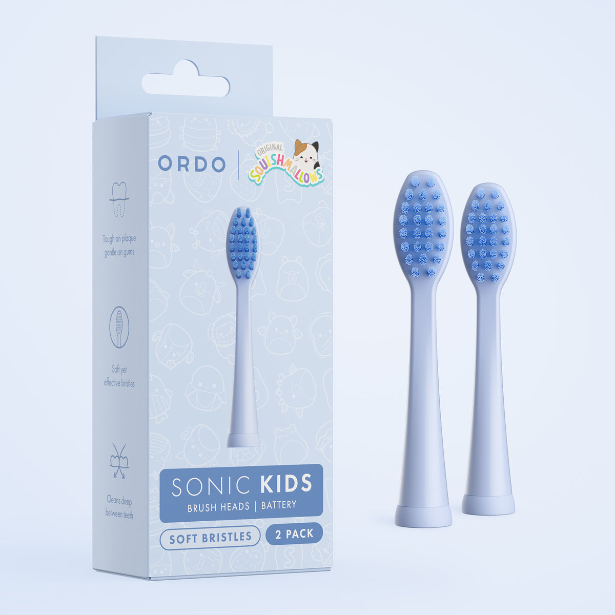 Ordo Sonic Kids Battery - Brush Heads - Squishmallows Samir - 2 Pack