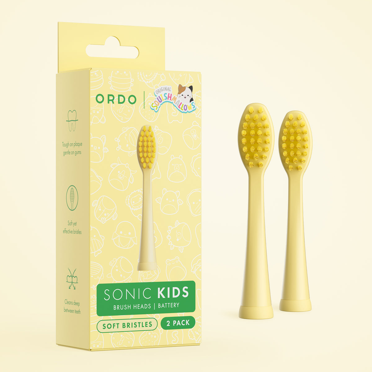 Ordo Sonic Kids Battery - Brush Heads - Squishmallows Wanda - 2 Pack