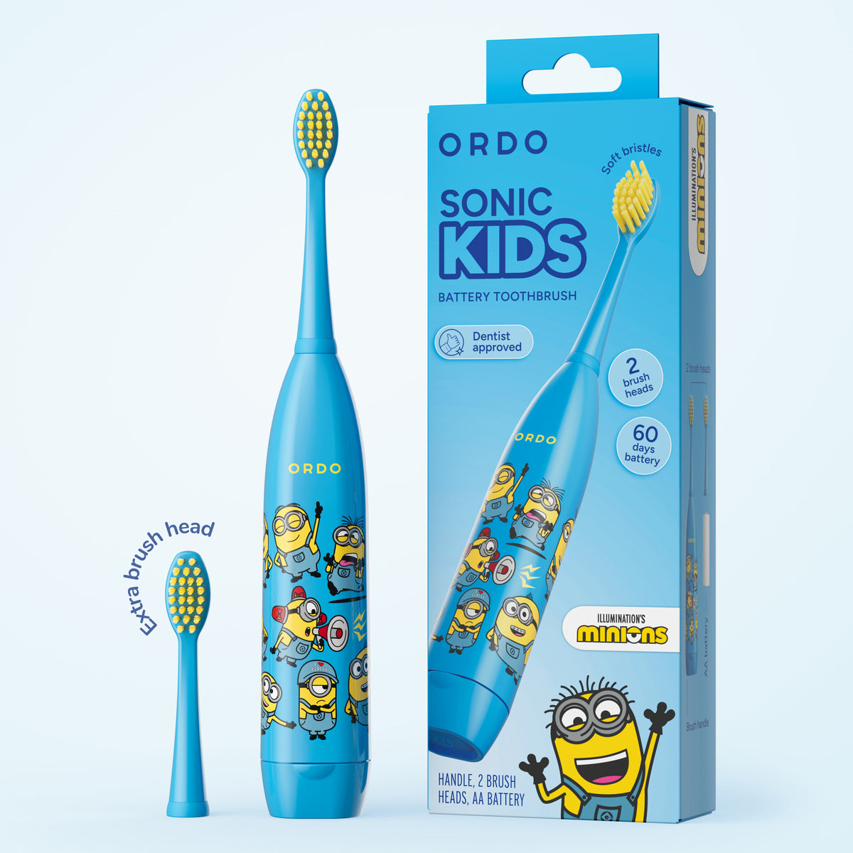 Ordo Sonic Kids Battery Toothbrush - Minions-Blue