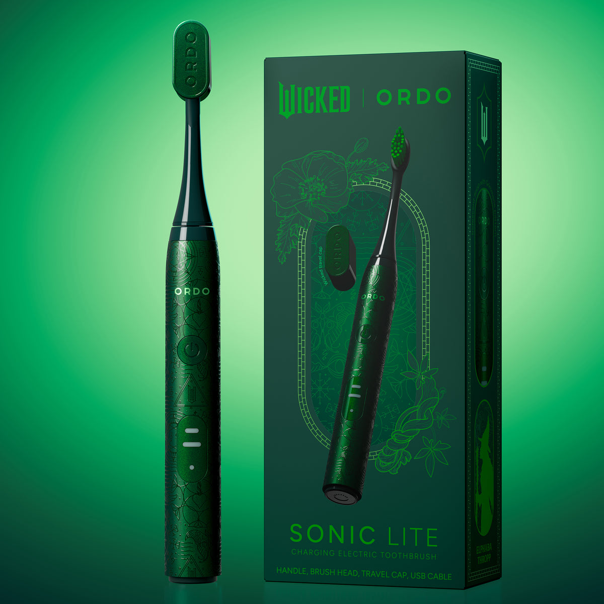 Ordo Sonic Lite Electric Toothbrush - Wicked - Elphaba Thropp