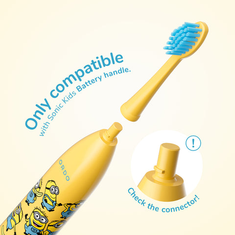 Ordo Sonic Kids Battery - Brush Heads - Minions Yellow - 2 Pack