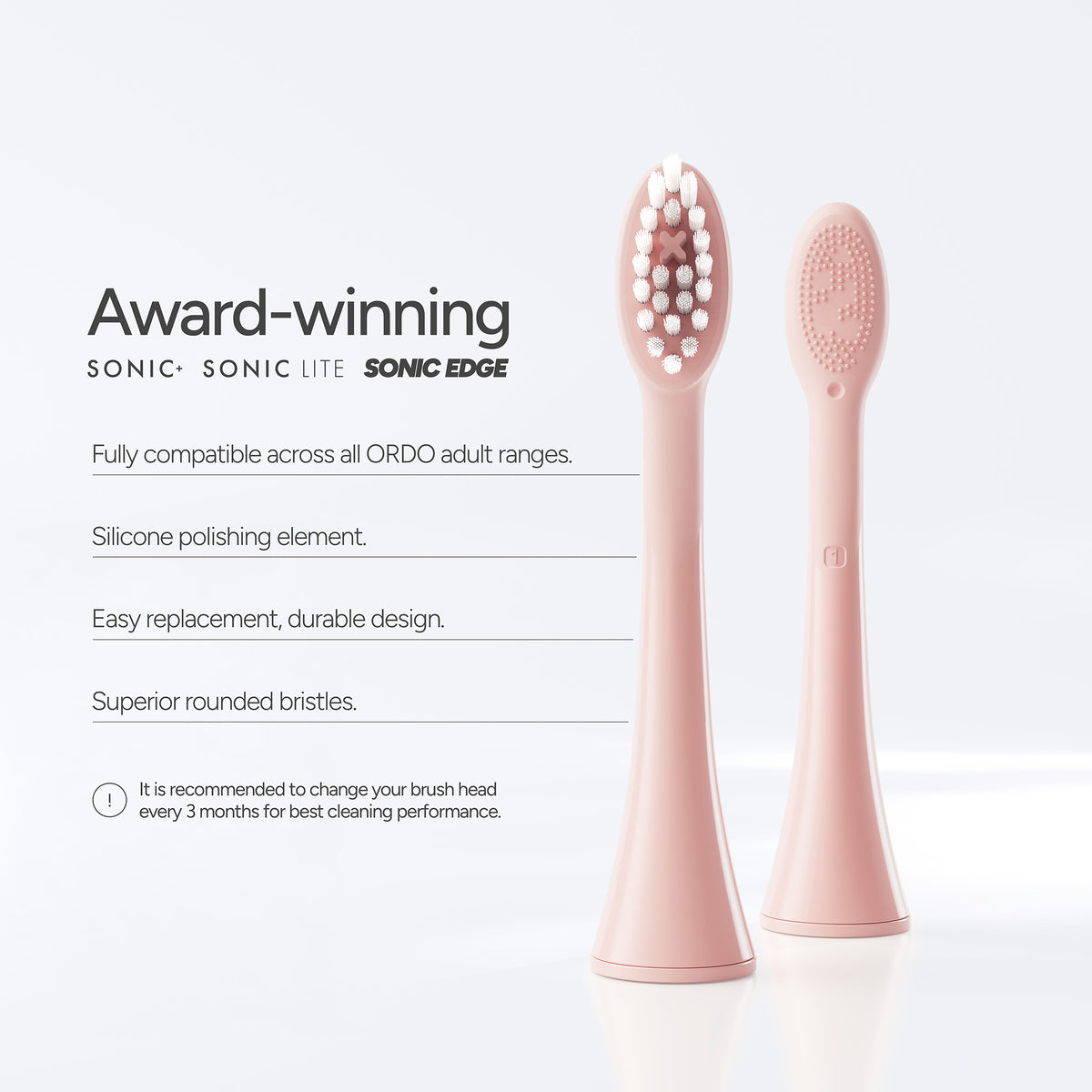 Ordo Sonic Brush Head Rose Gold | Petal