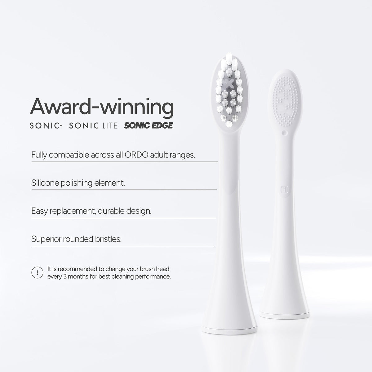 Ordo Sonic Brush Head White | Snow 4x