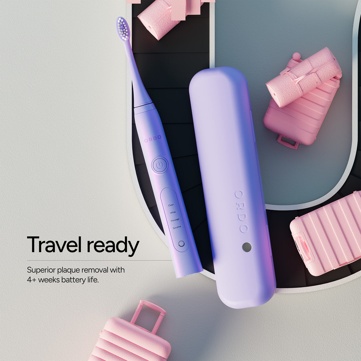 Ordo Sonic+ Toothbrush & Charging Travel Case - Pearl Violet