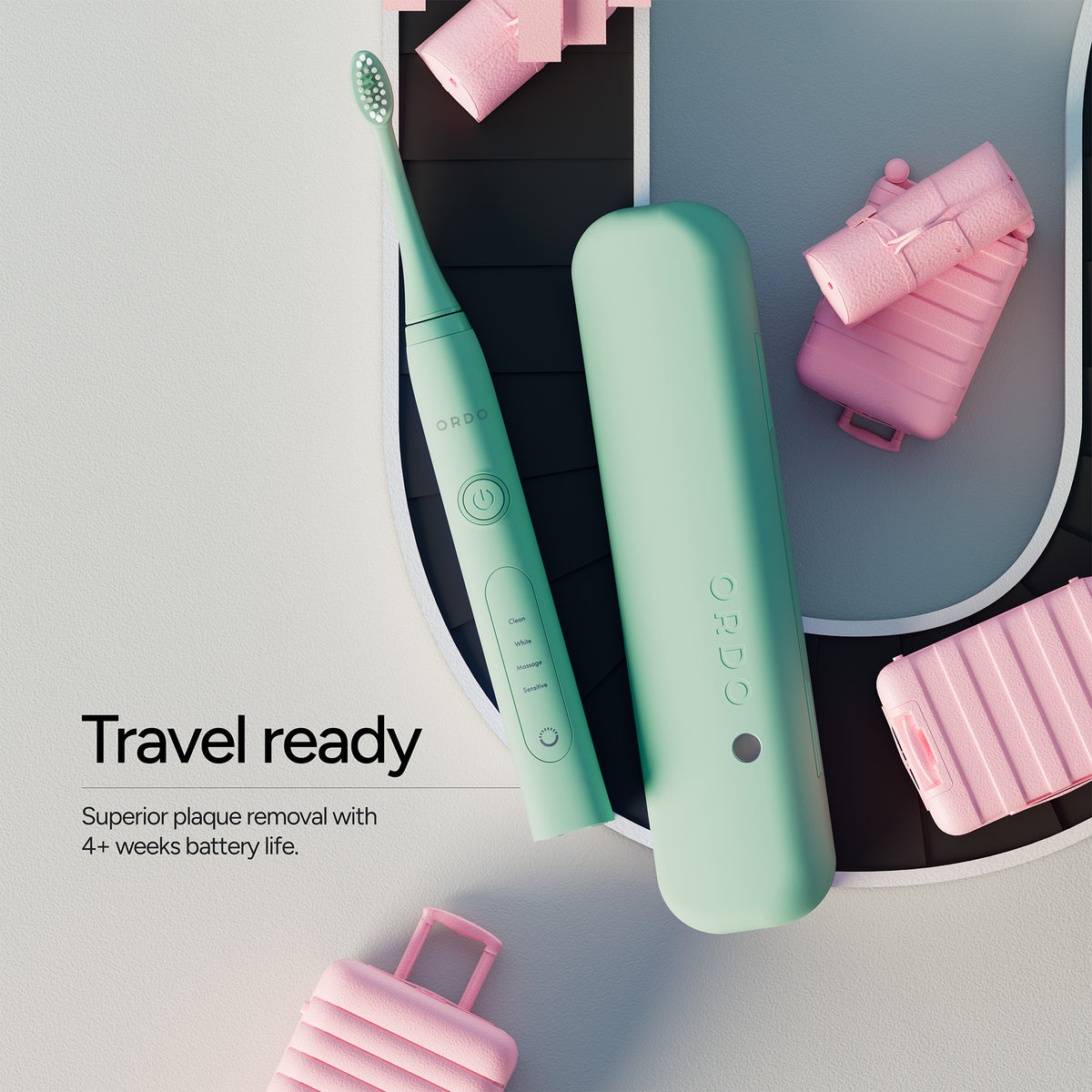 Ordo Sonic+ Toothbrush & Charging Travel Case - Mint Green