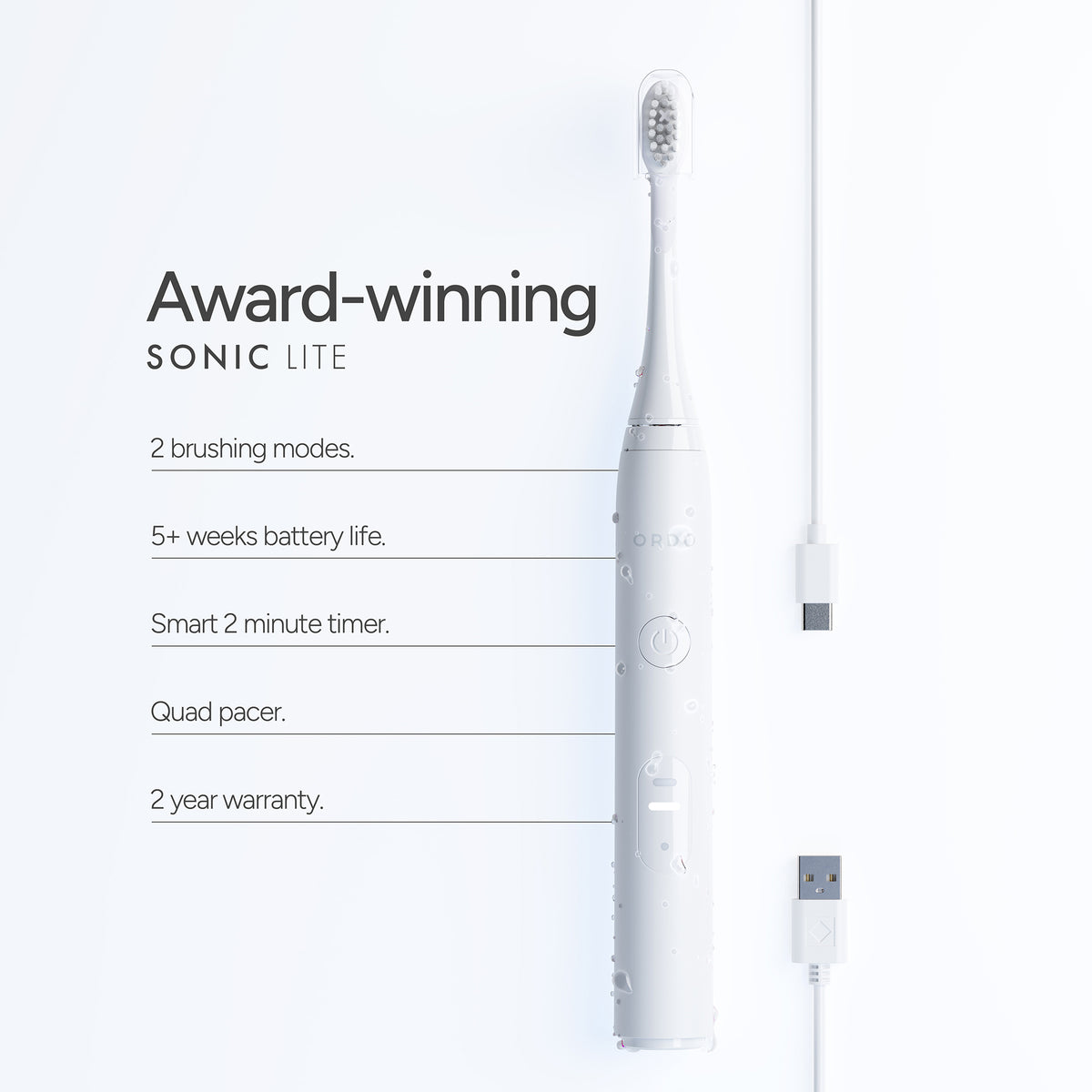 Ordo Sonic Lite Electric Toothbrush - Snow