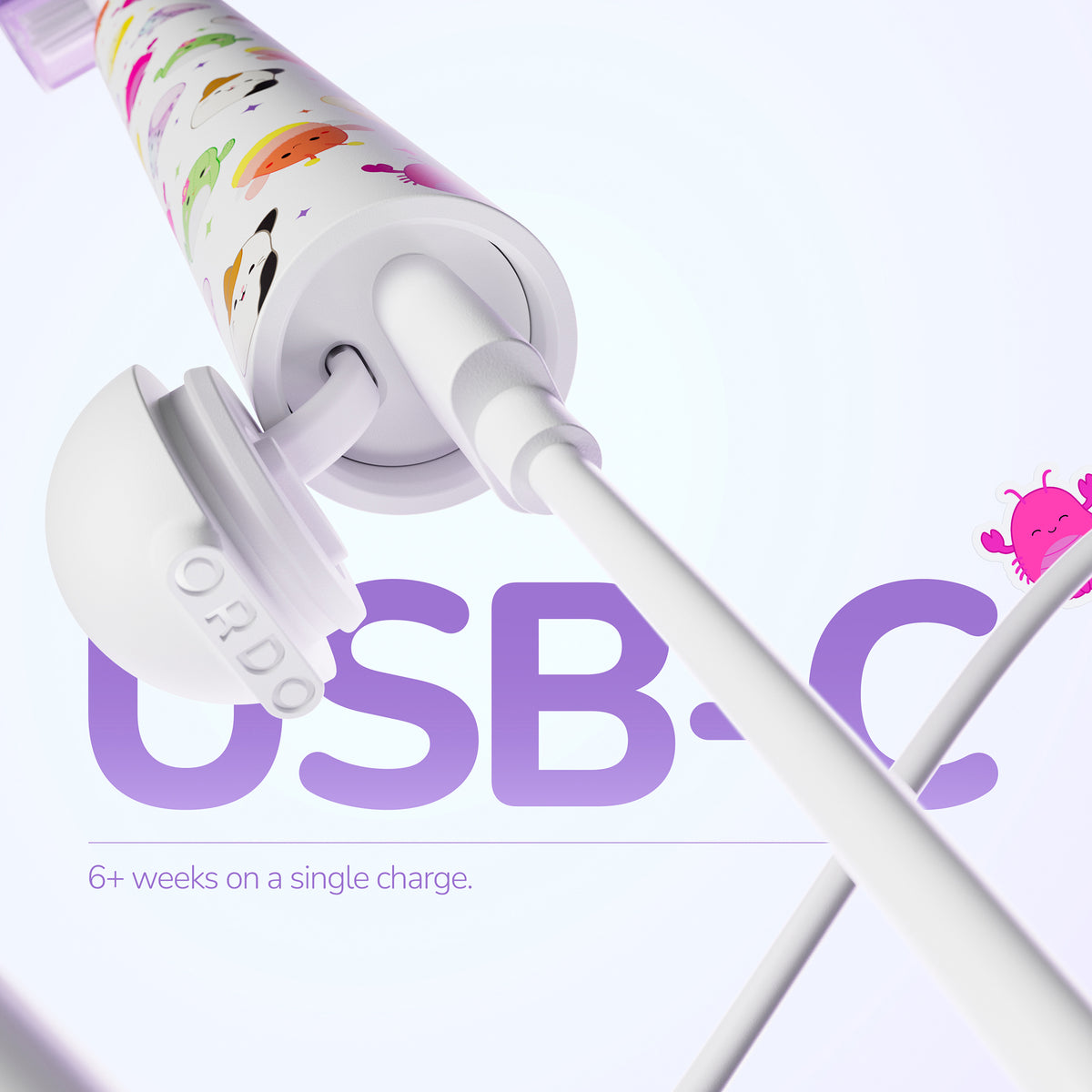 Ordo Sonic Edge Rechargeable Toothbrush - Squishmallows Cam & 'Mallows