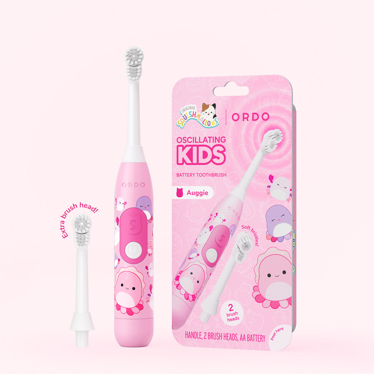 Ordo Oscillating Kids Battery Toothbrush - Squishmallows Auggie