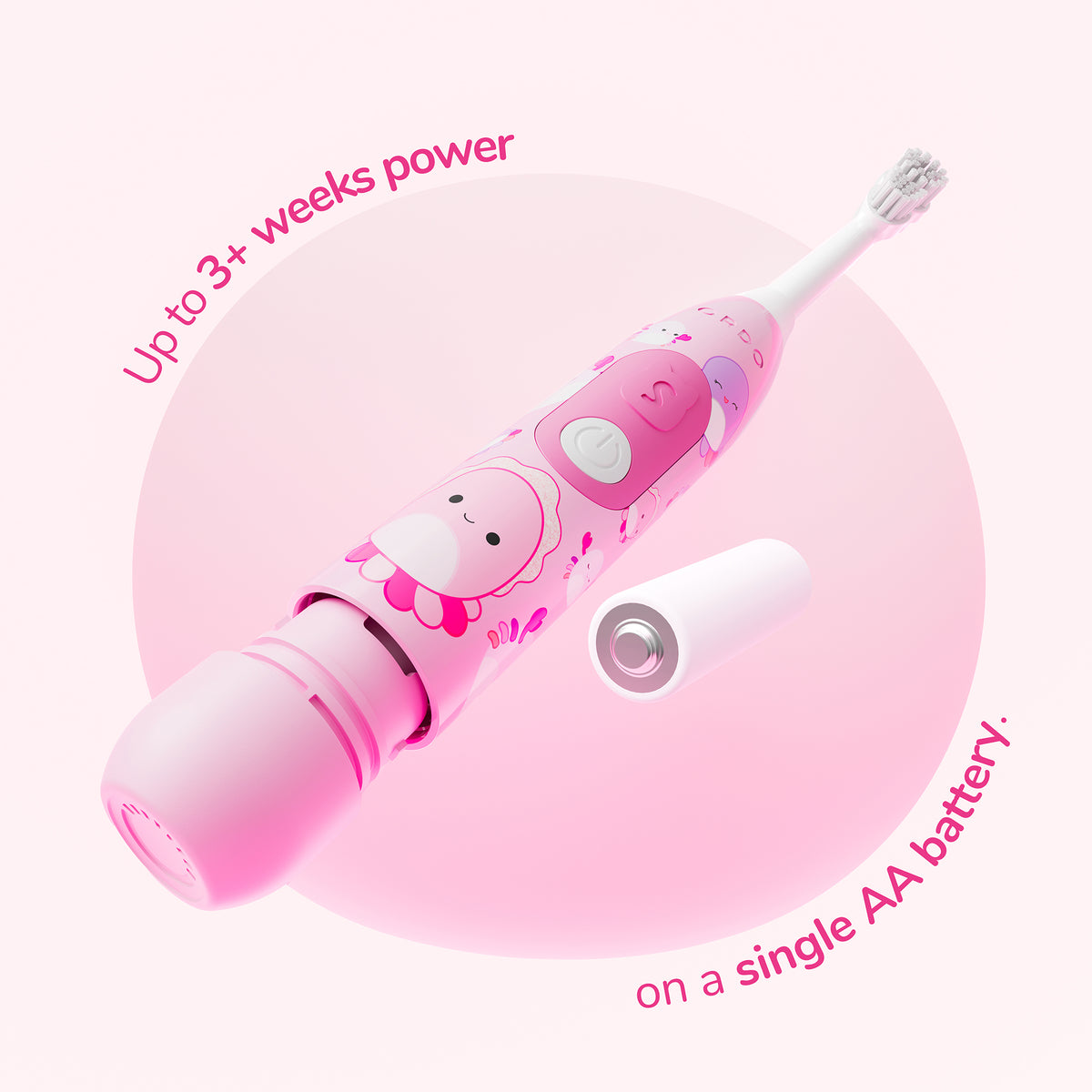 Ordo Oscillating Kids Battery Toothbrush - Squishmallows Auggie