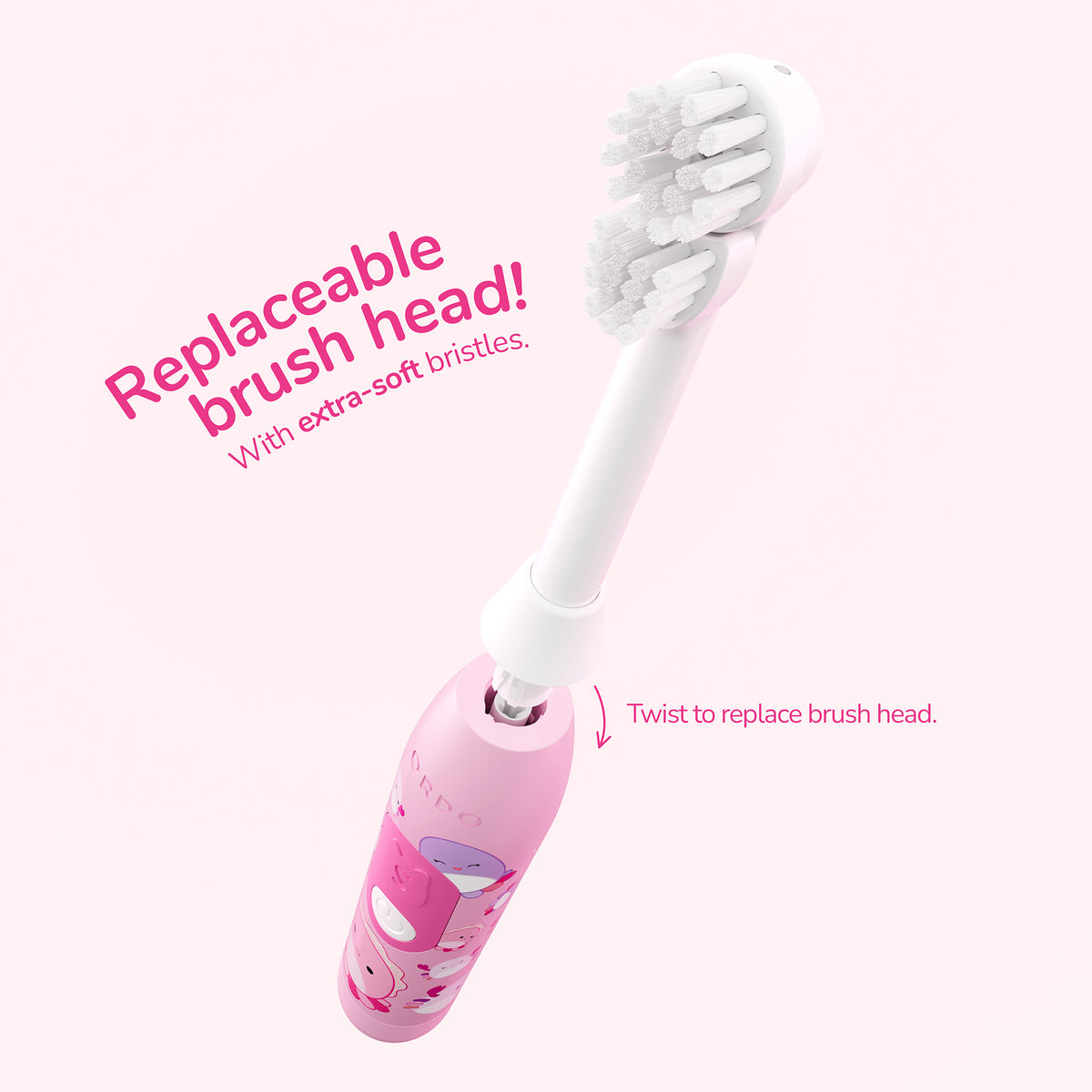 Ordo Oscillating Kids Battery Toothbrush - Squishmallows Auggie