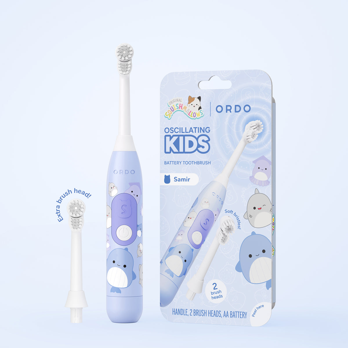 Ordo Oscillating Kids Battery Toothbrush - Squishmallows Samir