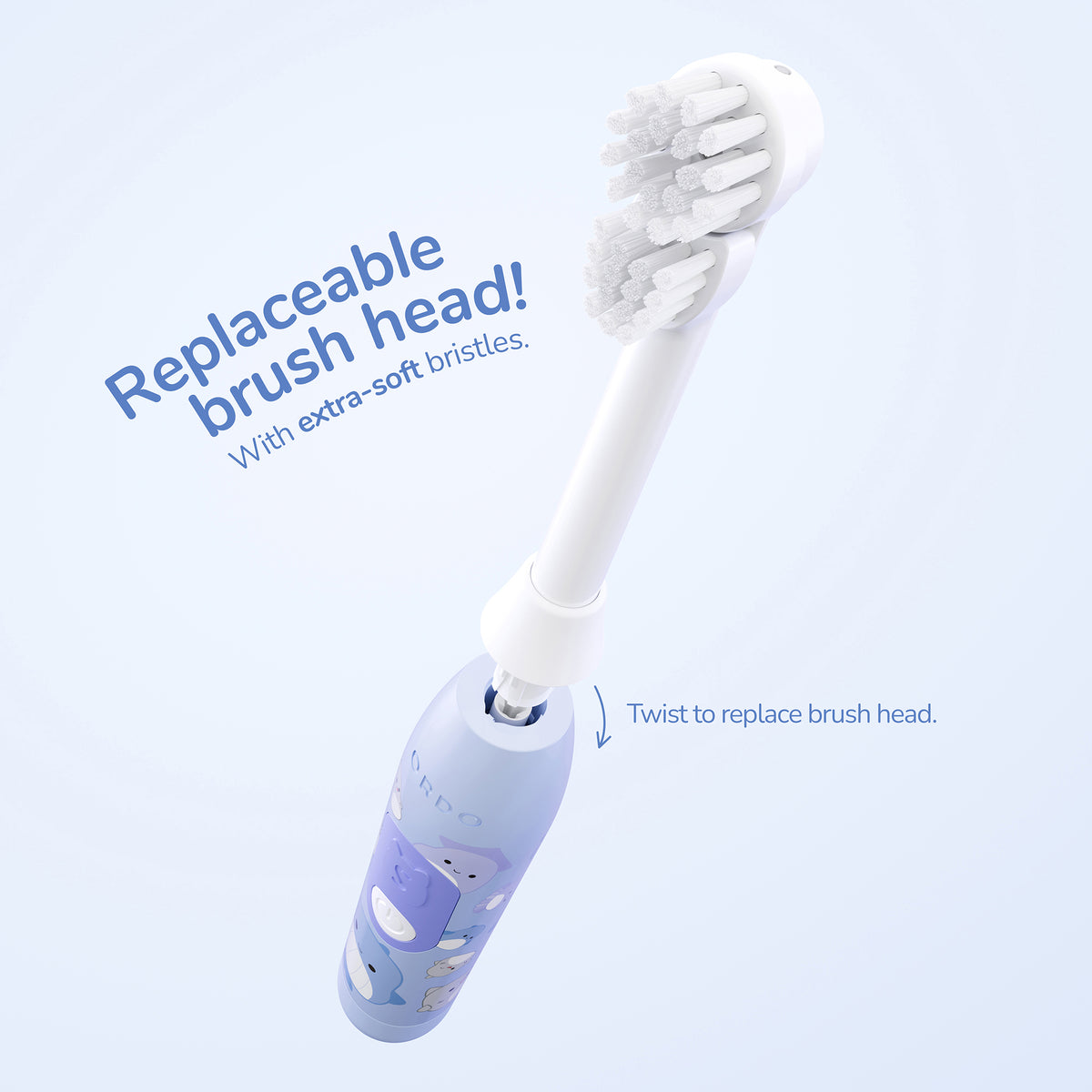 Ordo Oscillating Kids Battery Toothbrush - Squishmallows Samir