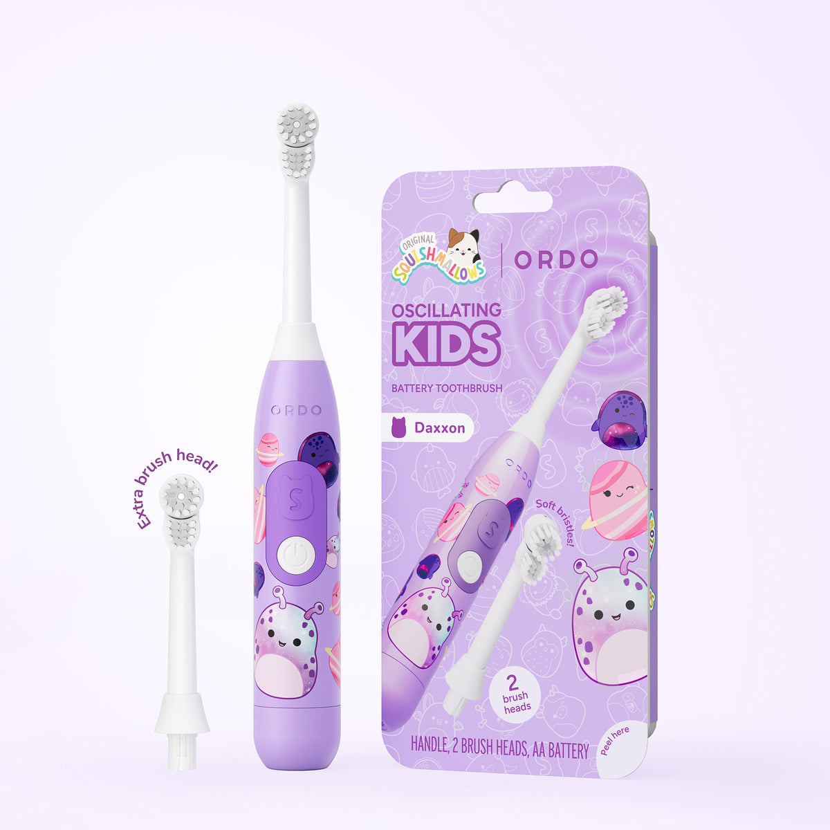 Ordo Oscillating Kids Battery Toothbrush - Squishmallows Daxxon