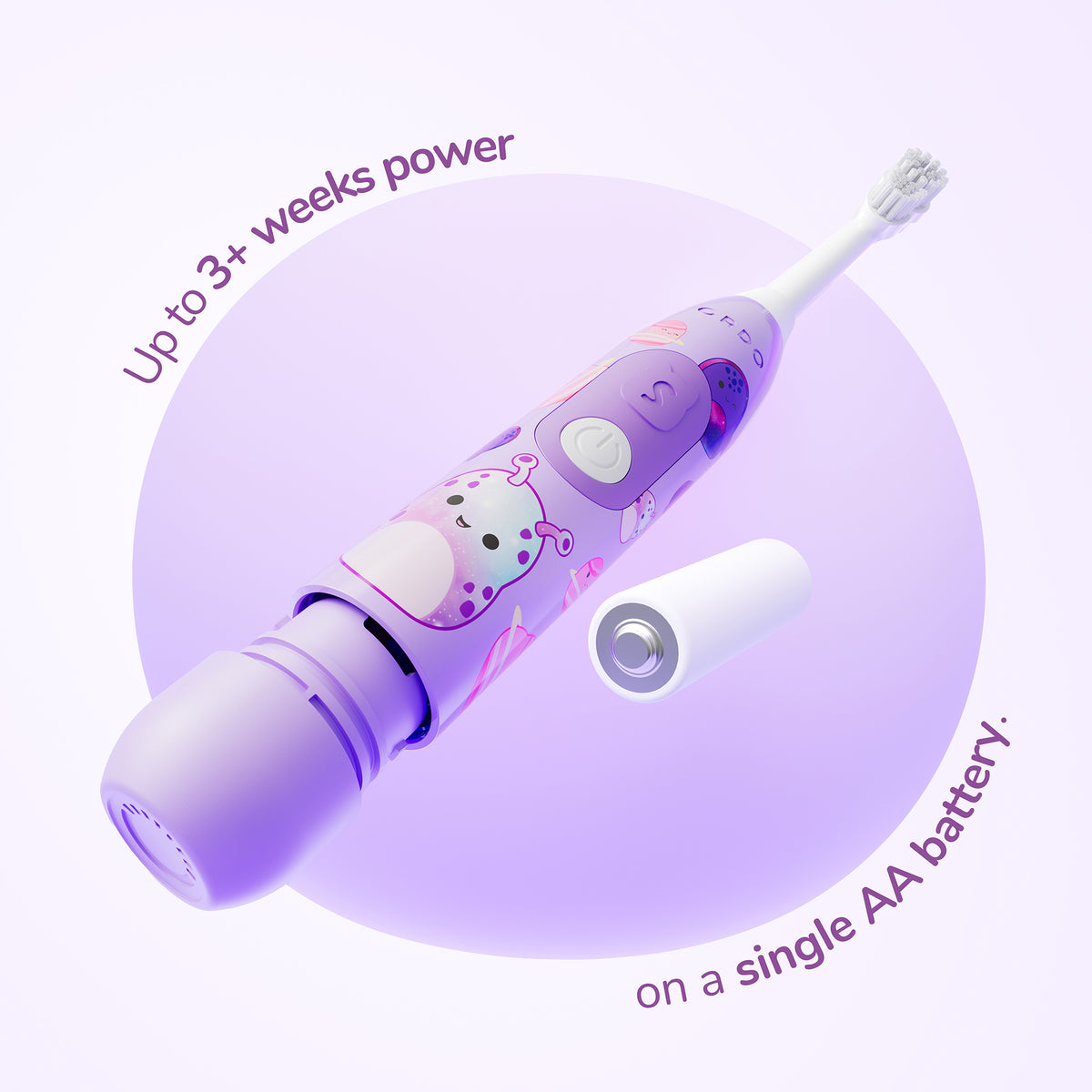 Ordo Oscillating Kids Battery Toothbrush - Squishmallows Daxxon