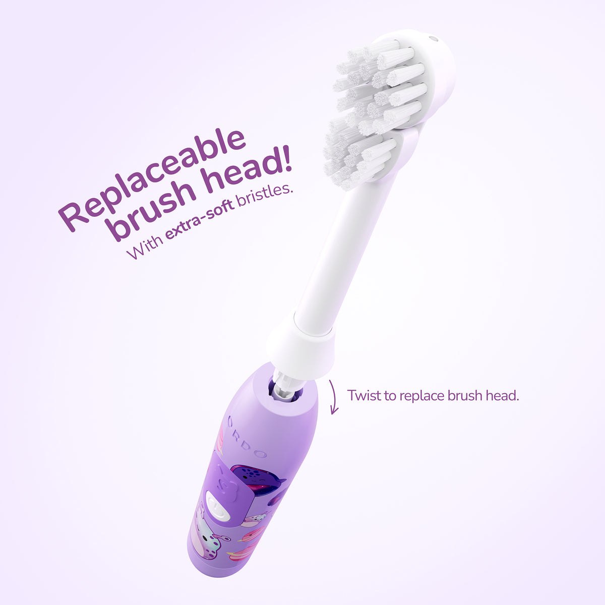 Ordo Oscillating Kids Battery Toothbrush - Squishmallows Daxxon