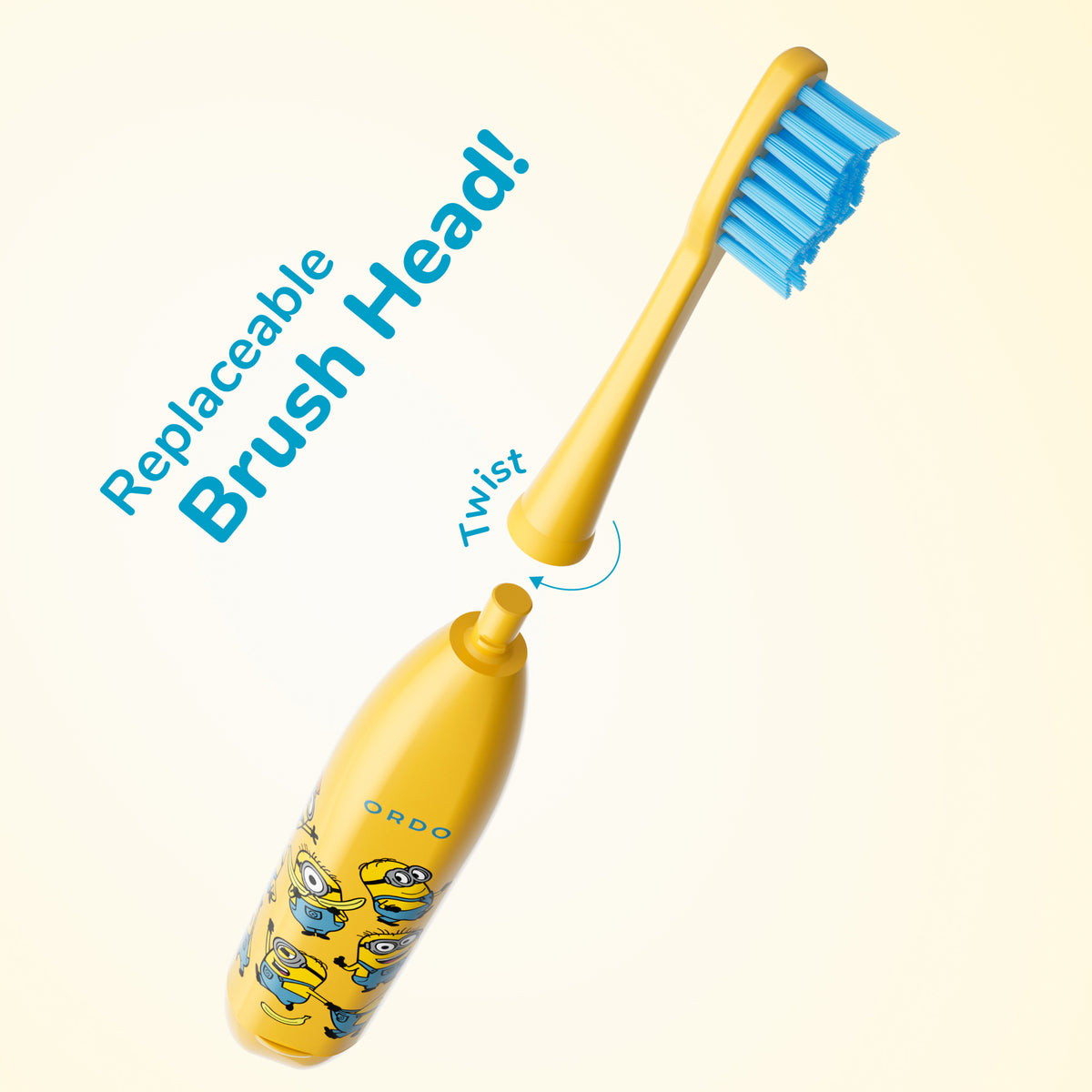 Ordo Sonic Kids Battery Toothbrush - Minions-Yellow
