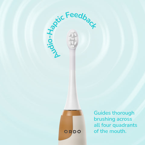 Ordo Sonic Kids Rechargeable Toothbrush & 4x Brush Heads - White - Squishmallows Cam