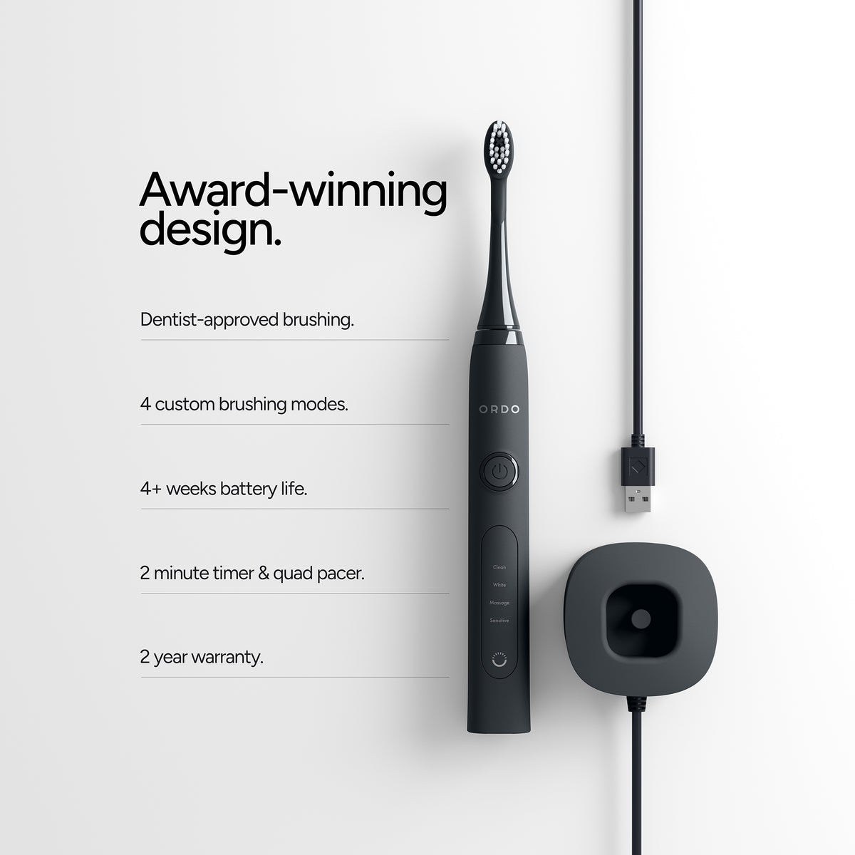 Ordo Sonic+ Toothbrush & Hydro Sonic Water Flosser - Charcoal Grey