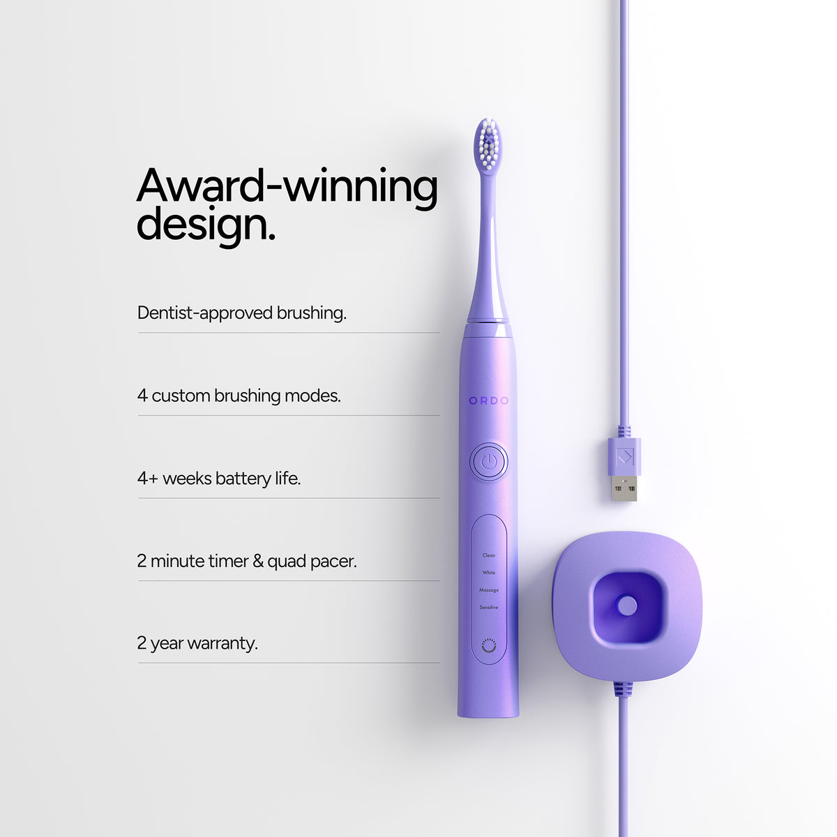 Ordo Pearl Violet Sonic Toothbrush & Complete Oral Care Kit (Worth £84.99)