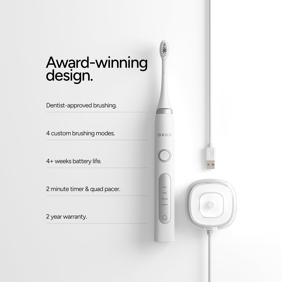 Ordo White Silver Sonic Toothbrush & Complete Oral Care Kit (Worth £84.99)