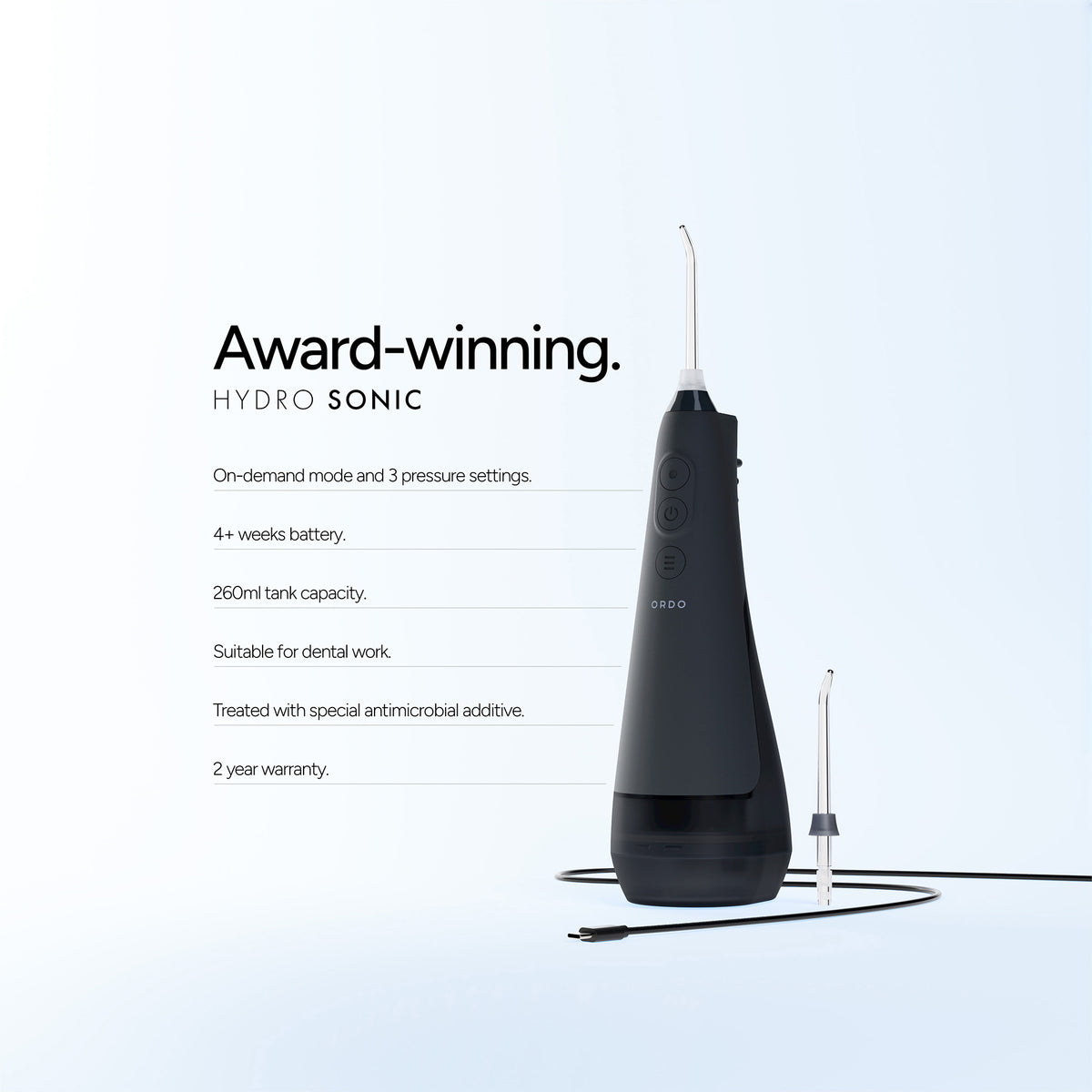 Ordo Sonic+ Toothbrush & Hydro Sonic Water Flosser - Charcoal Grey