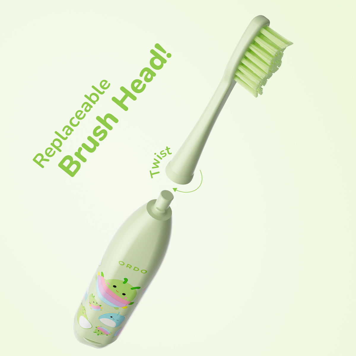 Ordo Sonic Kids Battery Toothbrush - Squishmallows Rutabaga