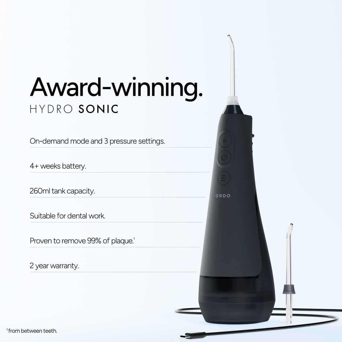 Ordo Hydro Sonic Water Flosser - Charcoal Grey
