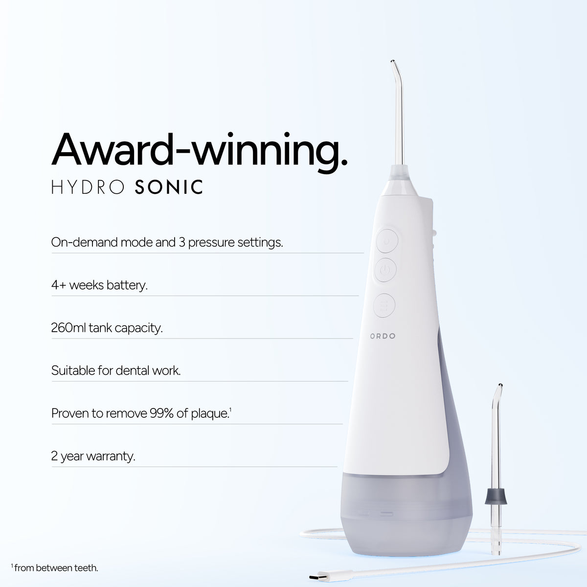 Ordo Hydro Sonic Water Flosser - White
