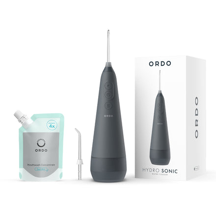 Ordo Hydro Sonic Water Flosser - Charcoal Grey & Mouthwash Concentrate Bundle