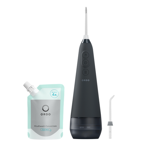 Ordo Hydro Sonic Water Flosser - Charcoal Grey & Mouthwash Concentrate Bundle
