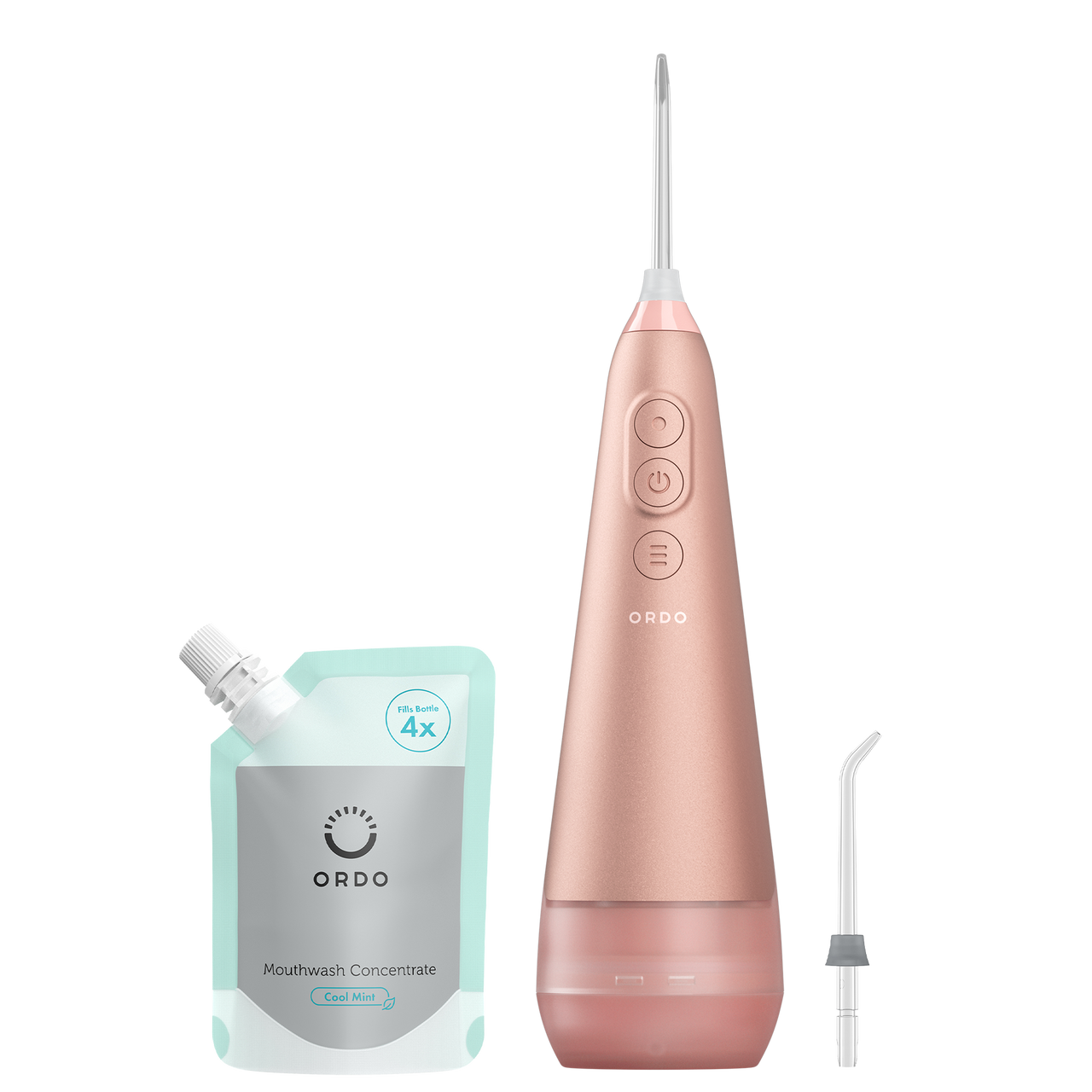 Ordo Hydro Sonic Water Flosser - Rose Gold & Mouthwash Concentrate Bundle