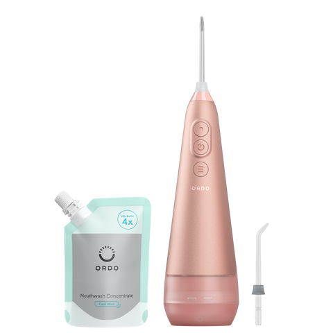 Ordo Hydro Sonic Water Flosser - Rose Gold & Mouthwash Concentrate Bundle