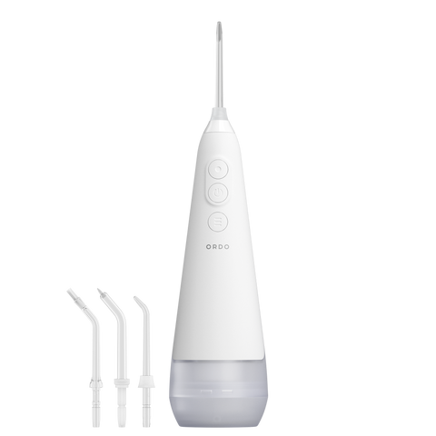 Ordo Hydro Sonic Water Flosser & 3x Floss Tips Dental Selection Bundle - White