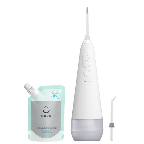 Ordo Hydro Sonic Water Flosser - White & Mouthwash Concentrate Bundle