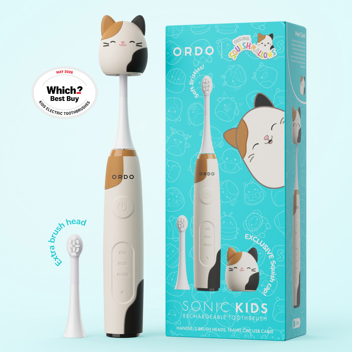 Ordo Sonic Kids Rechargeable Toothbrush - Squishmallows Cam