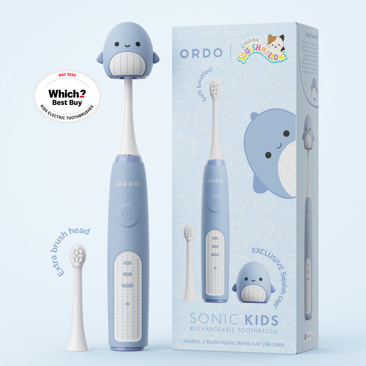Ordo Sonic Kids Rechargeable Toothbrush - Squishmallows Samir