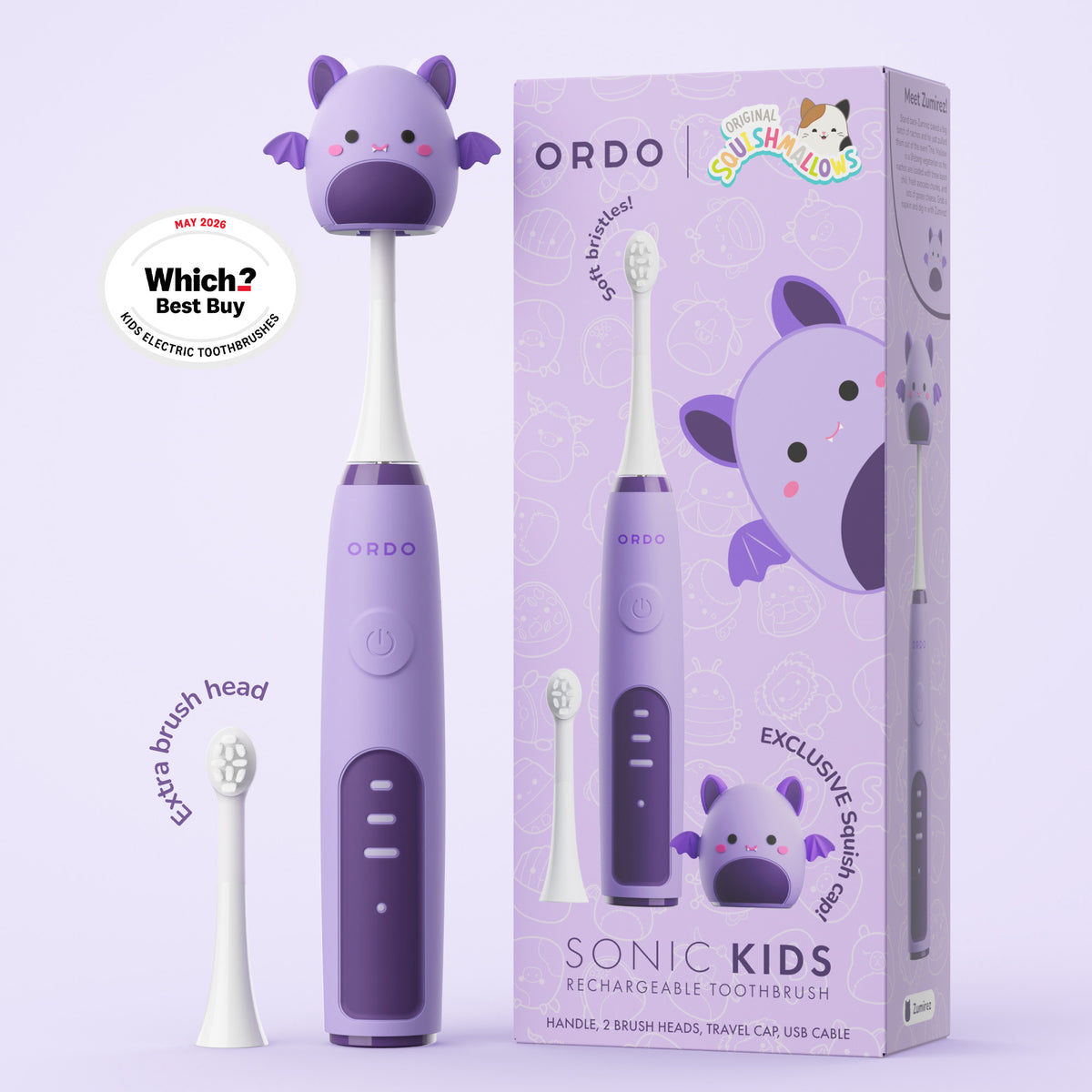 Ordo Sonic Kids Rechargeable Toothbrush - Squishmallows Zumirez