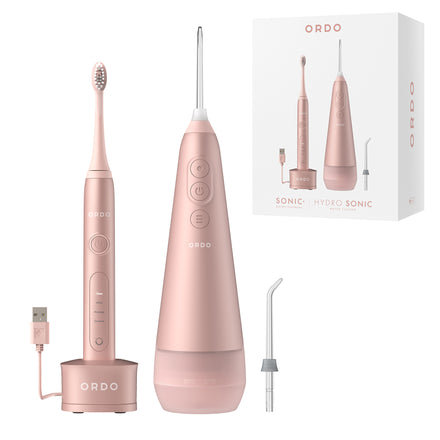 Ordo Sonic+ Toothbrush & Hydro Sonic+ Water Flosser - Rose Gold