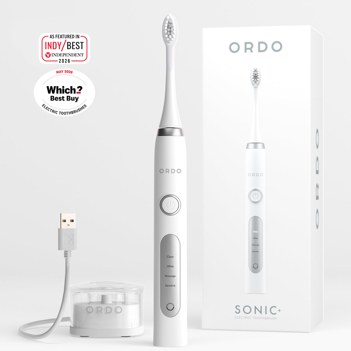 Ordo Sonic+ Toothbrush White/Silver