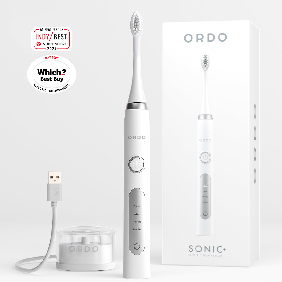 Ordo Sonic+ Toothbrush White/Silver