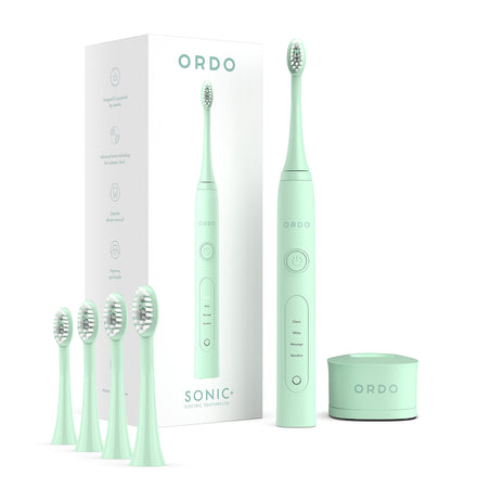 Ordo Sonic+ Toothbrush & 4x Brush Head Bundle - Mint Green